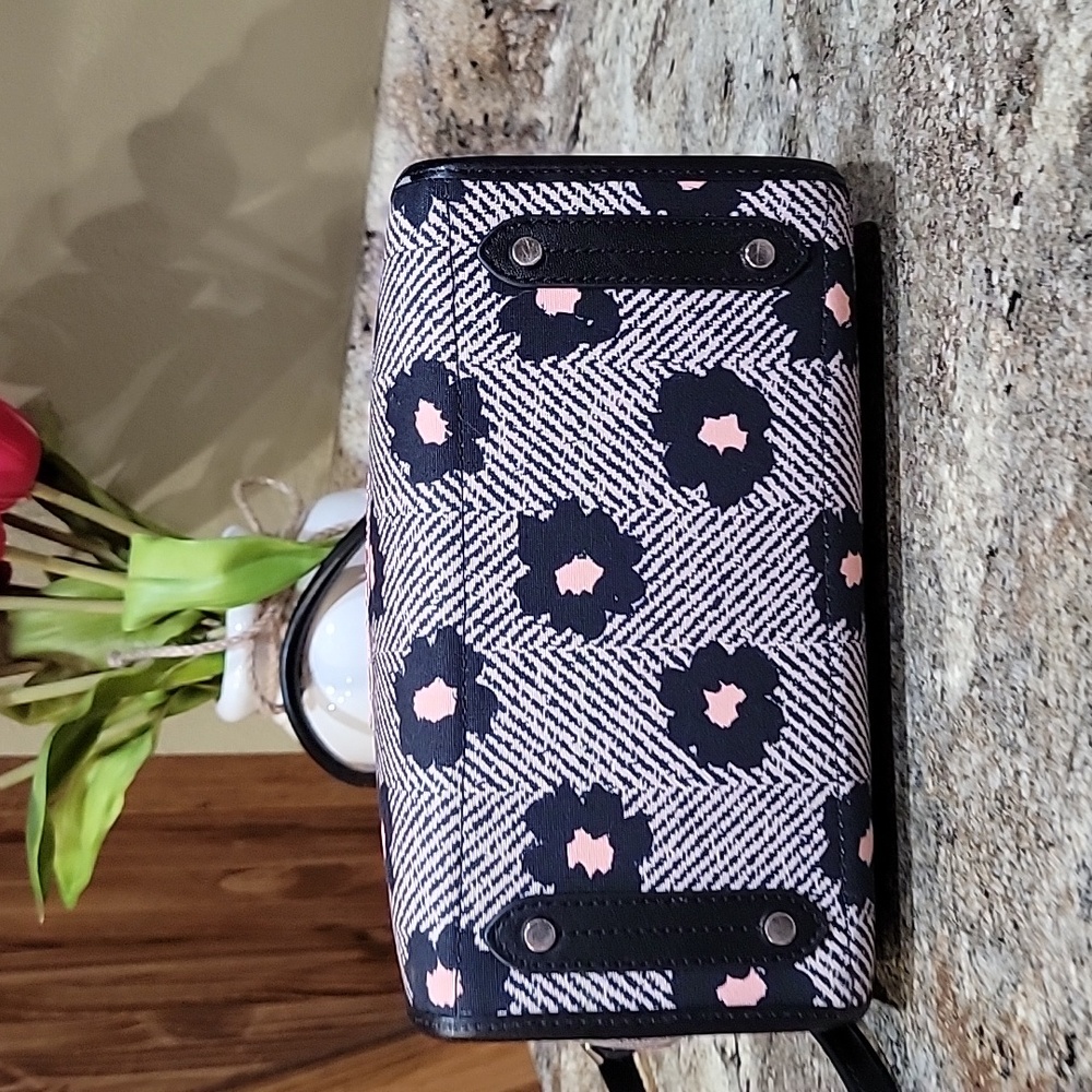 Kate Spade EUC Ella herringbone floral mini tote - Picture 7 of 9